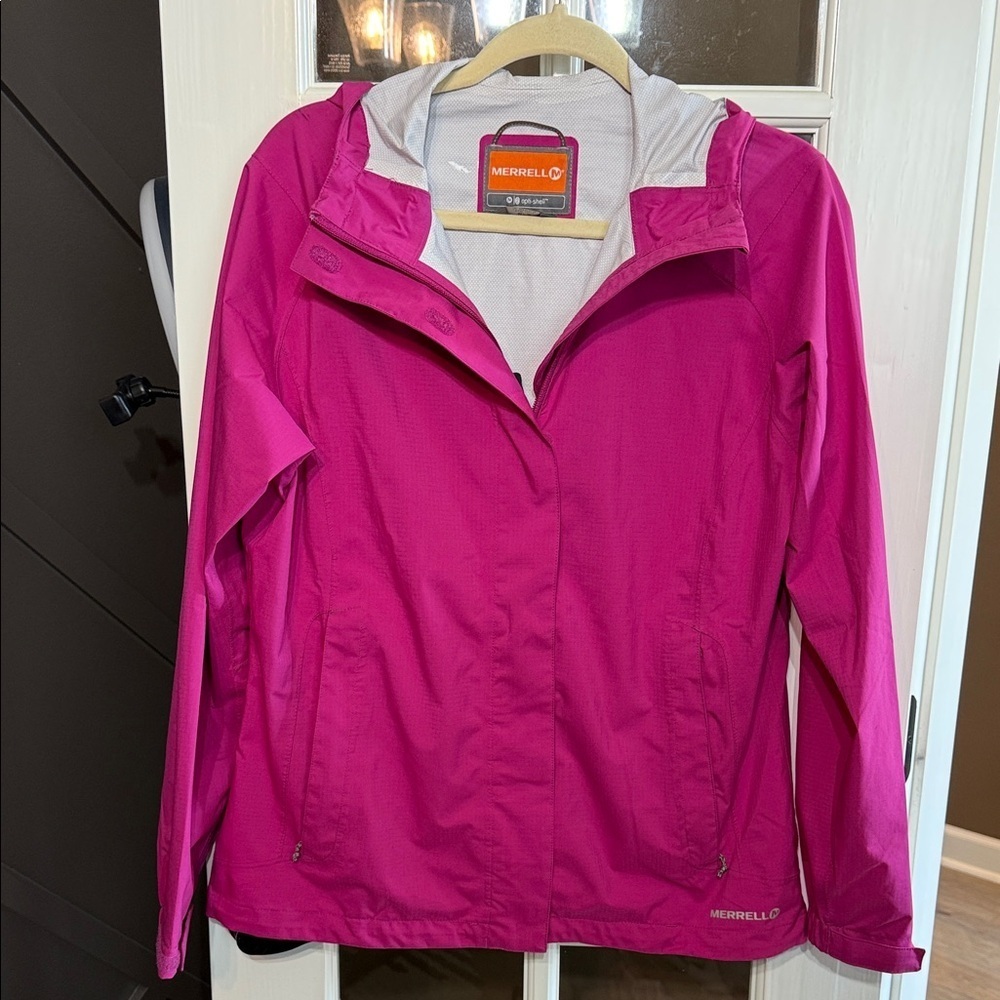 MERRELL Opti-Shell Hooded Lightweight Zip Up Jacket Fuchsia Medium Gorpcore
